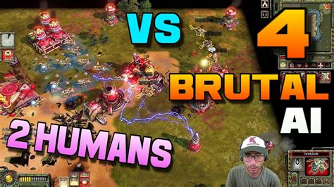 2 Humans Vs Brutal Ai On Carville Map Soviet Defense Strategy With Japan Team Red Alert 3