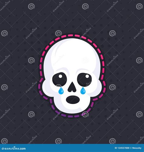 Crying Skull Vector Sticker Stock Vector Illustration Of Skeleton