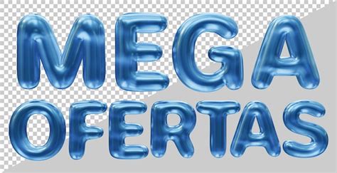 Mega Oferece Texto Em Português Brasileiro Com Estilo 3d Moderno Psd Premium