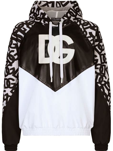 Dolce And Gabbana Technical Jersey Dg Patch Hoodie Farfetch