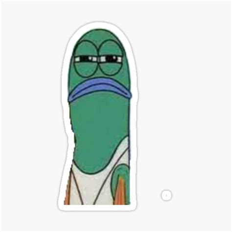 Spongebob Skeptic Fish Sticker For Sale By Drgartland Redbubble