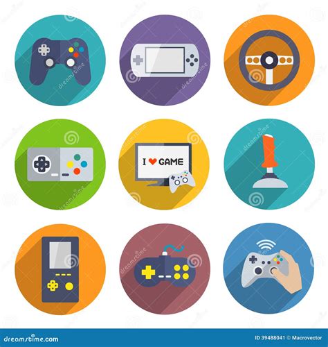 Video Games Controller Icons Set Stock Vector Image 39488041