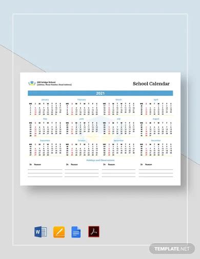 School Calendar 15 Examples Format How To Create Pdf