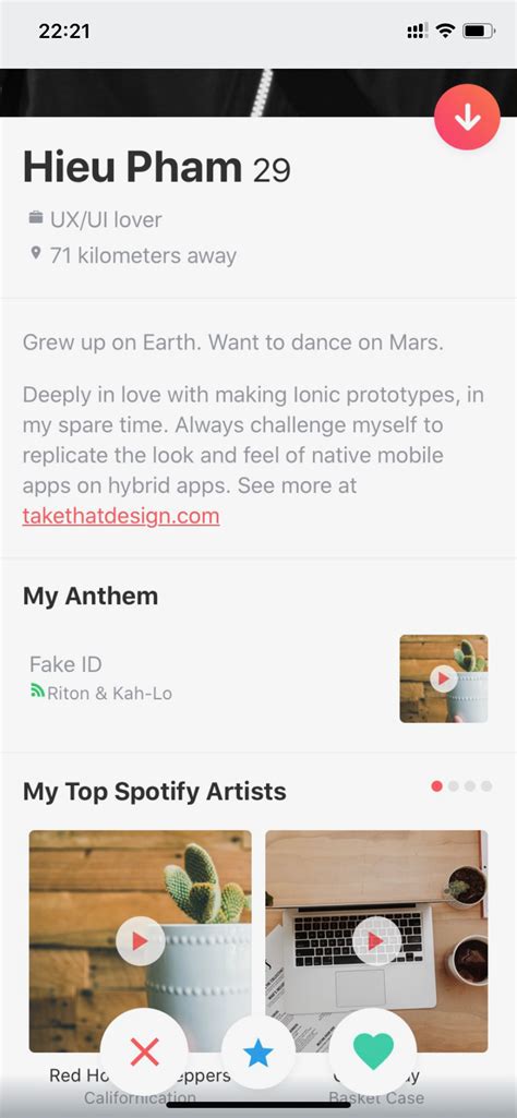 Tinder Ui 2020 Ionic Marketplace