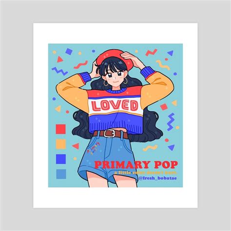 Primary Pop An Art Print By Fresh Bobatae Cute Drawings Giclee Art