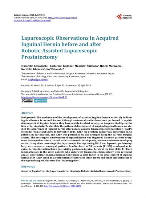 Pdf Laparoscopic Observations In Acquired Inguinal Hernia