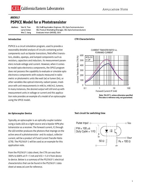 Spice Model For A Photo Transistor Pdf Spice Bipolar Junction