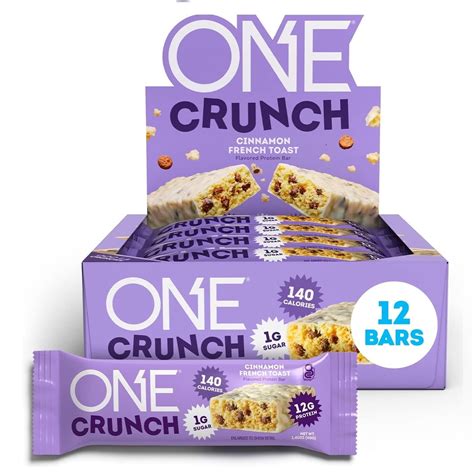 ONE Brands ONE Crunch Bar (12 Bars) Flavor: Cinnamon French Toast ...