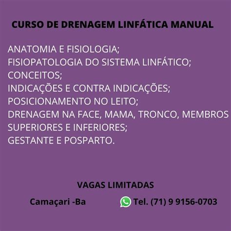 Curso De Drenagem Linfatica Manual Em Camaçari Sympla