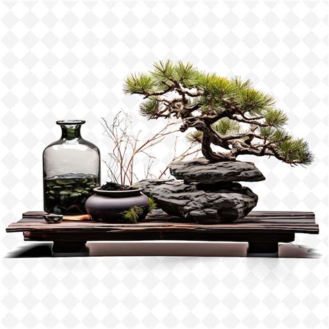 Un Rbol De Bonsai Y Un Peque O Rbol En Una Mesa Psd Premium