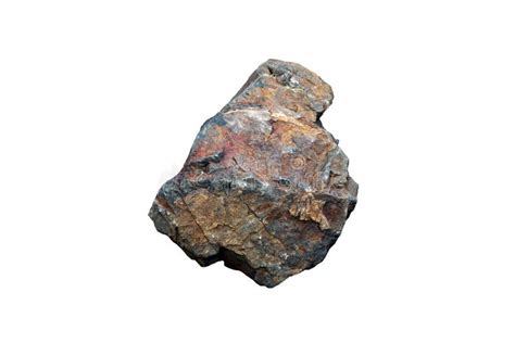 Natural Hematite Rock Haematite Iron Ore Mineral Stone Isolated On