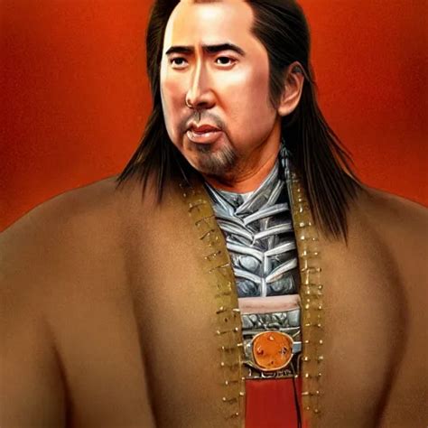 Portrait Of A Asian Samurai Nicolas Cage Onna Musha Stable Diffusion