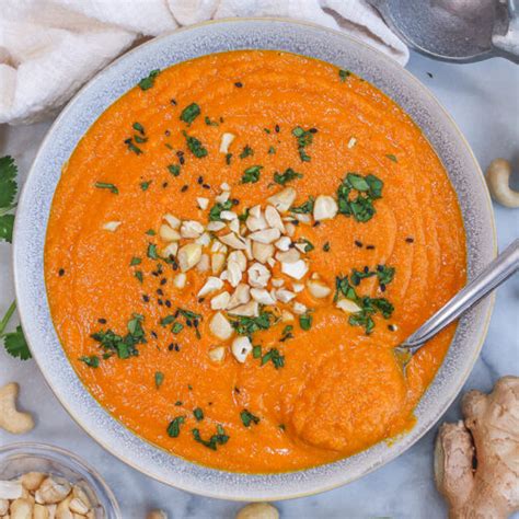 Creamy Cashew Carrot Ginger Soup Nutrition To Fit Lindsey Janeiro Simple Healthy Recipes