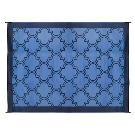 Camco 9' x 12' Reversible RV Outdoor Mat, Camping Mat, Lattice Blue ...