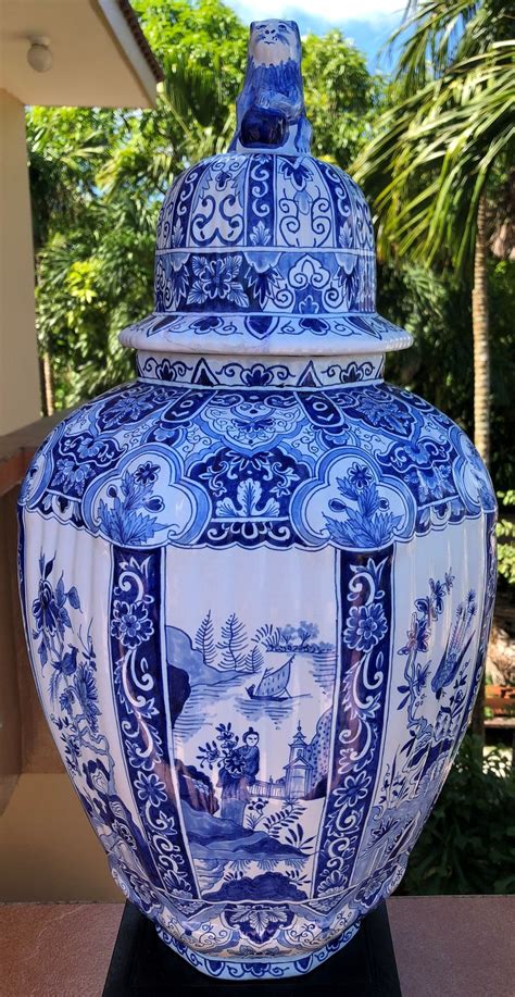 S Antique Old Delft Ginger Jar Vase Delfts Blauw Etsy