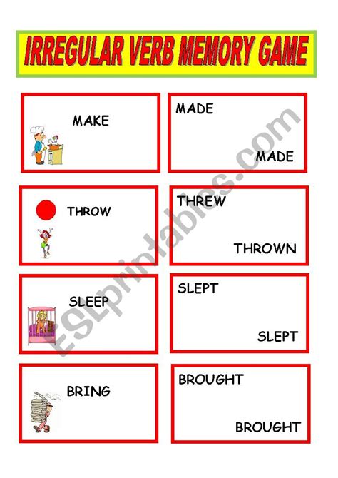 Irregular Verb Boardgame Esl Worksheet By Imelda