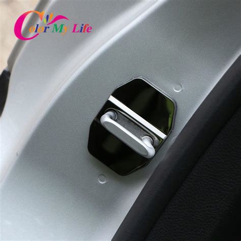 Color My Life Pcs Set Stainless Steel Car Door Lock Protection Cover