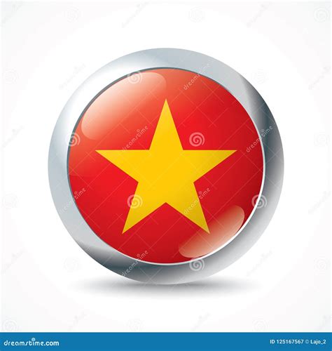 Vietnam Flag Button Stock Vector Illustration Of Border