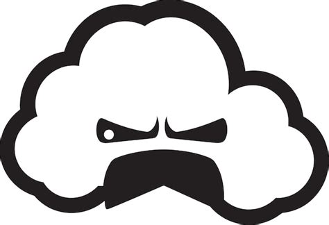 Riled Nimbus Vector Angry Cloud Icon Fuming Squall Negro Dise O De La