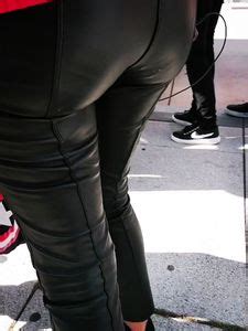 Ass In Leather Pants Closeups On The Street SexyCandidGirls Top