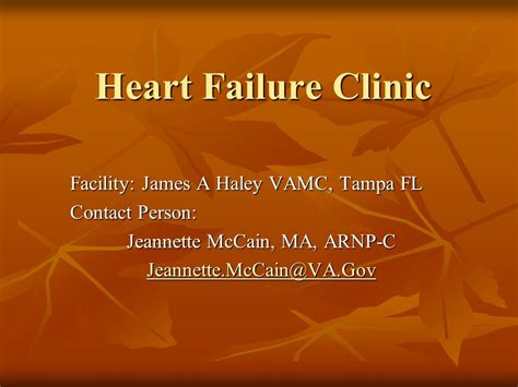 Heart Failure Clinic Facility James A Haley Vamc Tampa Fl Contact