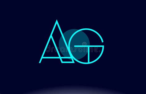 Ag A G Blue Line Circle Alphabet Letter Logo Icon Template Vector Design Stock Vector