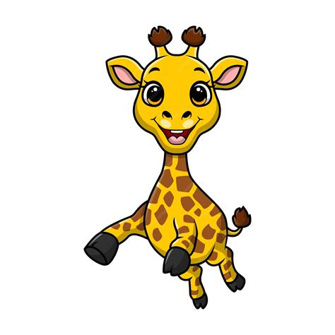 Premium Vector Cute Little Giraffe Cartoon On White Background