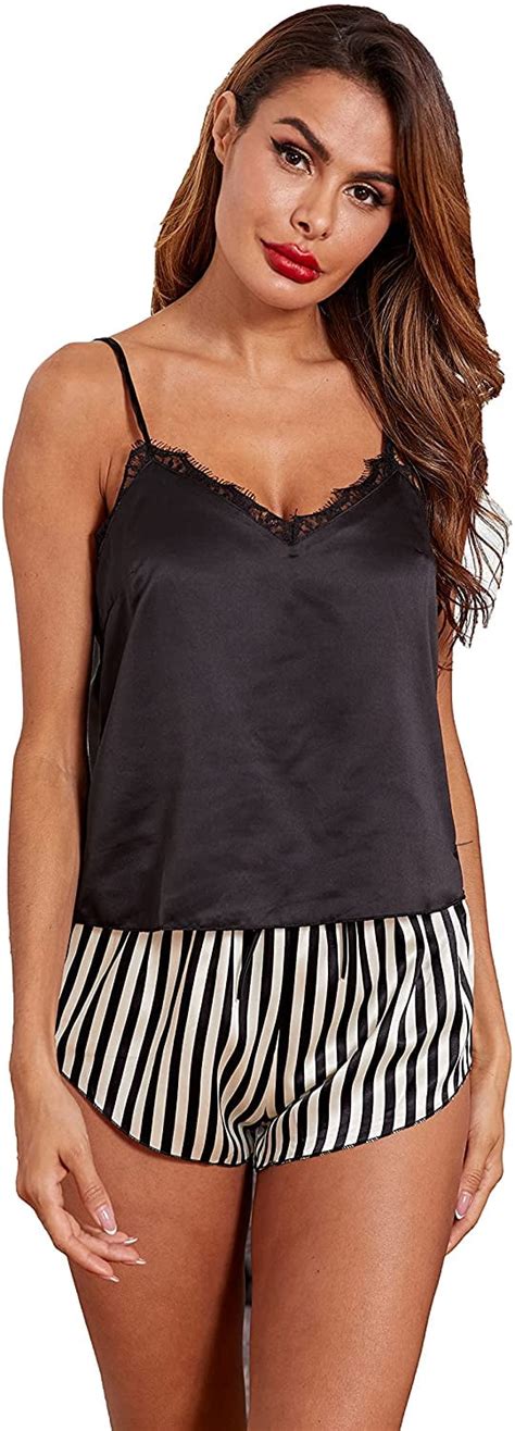 Asotony Camisole Pajamas Set Sexy Lace Lingerie Shorts Nightgown Pcs Set Walmart