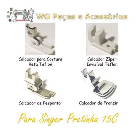 Singer 15c Franzir Zíper Invisível Pesponto Reta Cr Teflon