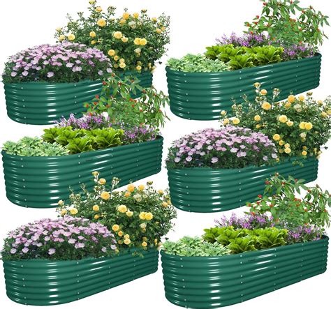 Amazon Tramull Pack X X Ft Galvanized Raised Garden Bed Kit