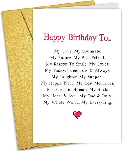 Amazon Nchigedy Happy Birthday Card For Boyfriend Girlfriend