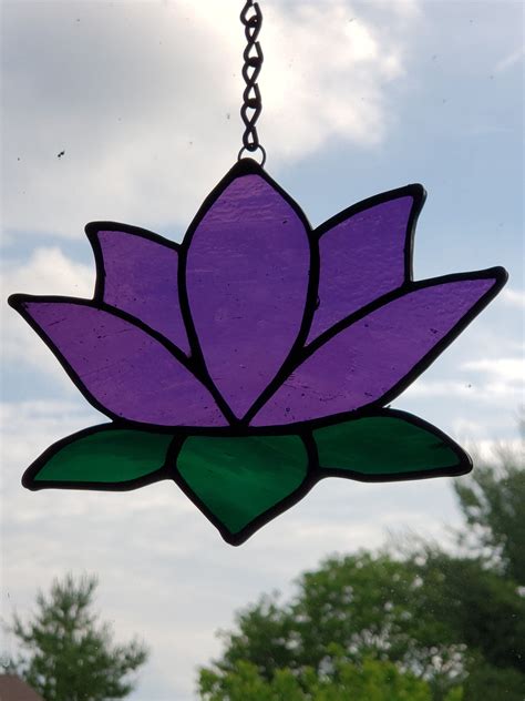 Lotus Flower Stained Glass Flowers Glass Artwork Glass Wall Art