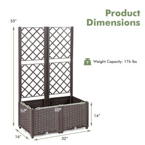 Gymax Raised Garden Bed W Trellis Planter Box For Climbing Plants 32