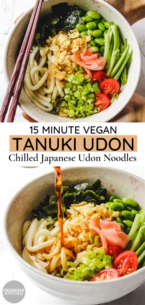 Vegan Chilled Tanuki Udon Japanese Udon Noodles Okonomi Kitchen