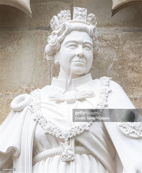 The Statue Of Queen Elizabeth Ii Is Seen At York Minster Unveiled By