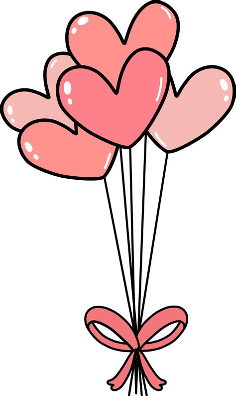 linda enamorado amor corazón forma globos dibujos animados dibujo