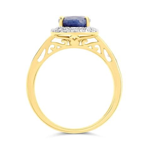 9ct Gold Sapphire And Diamond Cluster Ring 1 2ct D6756 F Hinds