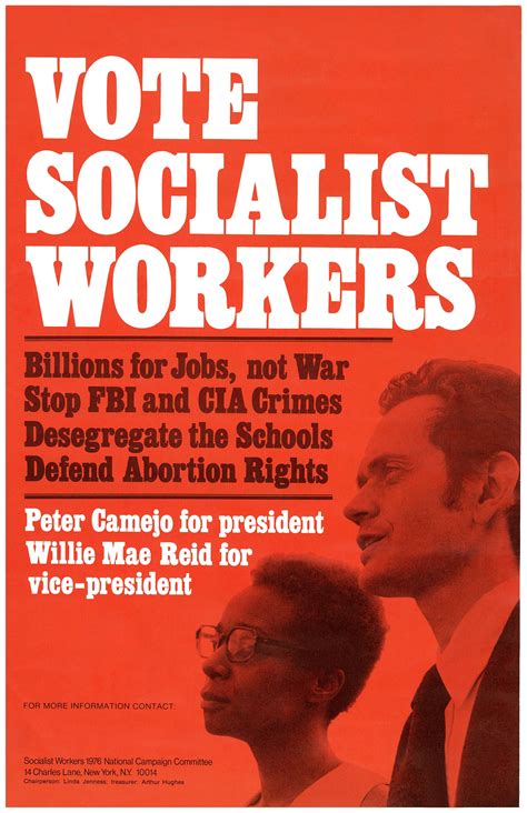 1976 campaign poster for socialist presidential candidates : socialism