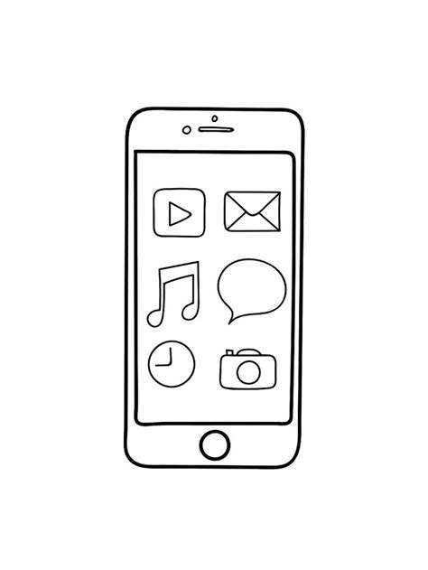 Up-to-date smartphone coloring page | Le idee della scuola, Idee per la ...