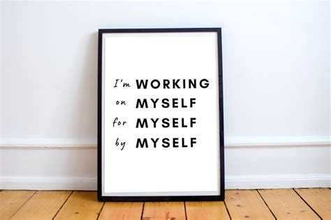 Im Working On Myself Printable Art Poster Motivational Etsy