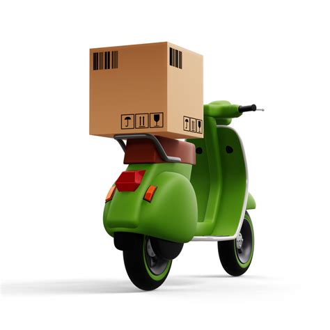 Motorcycle With Parcel Box Delivery Courier Service 3d Rendering