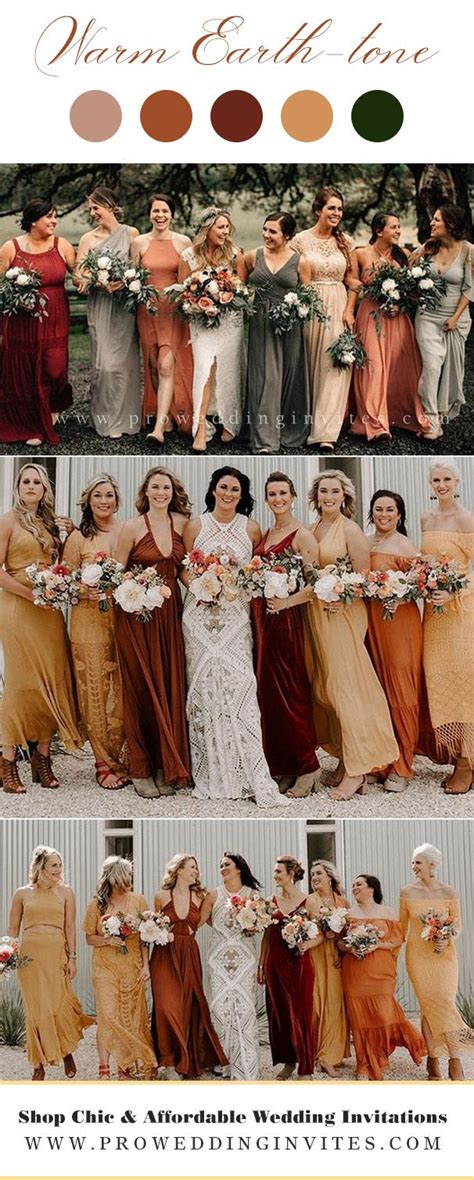 10 Best Wedding Color Palettes Warm Earth Tone Rust Copper Inspired