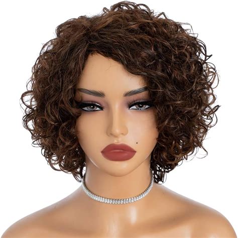 Rebecca Fashion Short Wavy Human Hair Wigs For Black Women Side Part