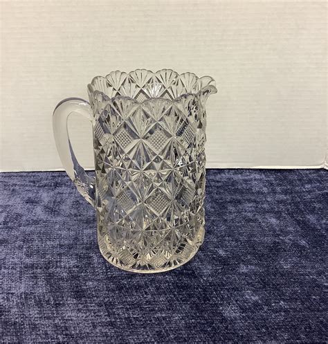 Vintage Lead Crystal Pitcher X American Brilliant Etsy