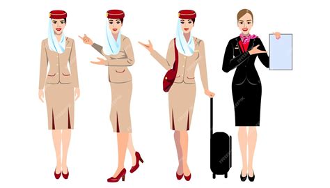 Premium Vector United Arab Emirates Flight Attendants