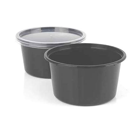 Ml Black Disposable Plastic Food Grade Container With Transparent