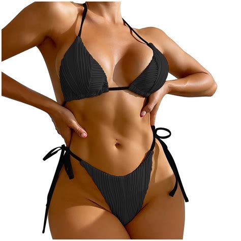 Quyuon Women Piece Bikini Sets Halter Bathing Suit Modest Swimwear