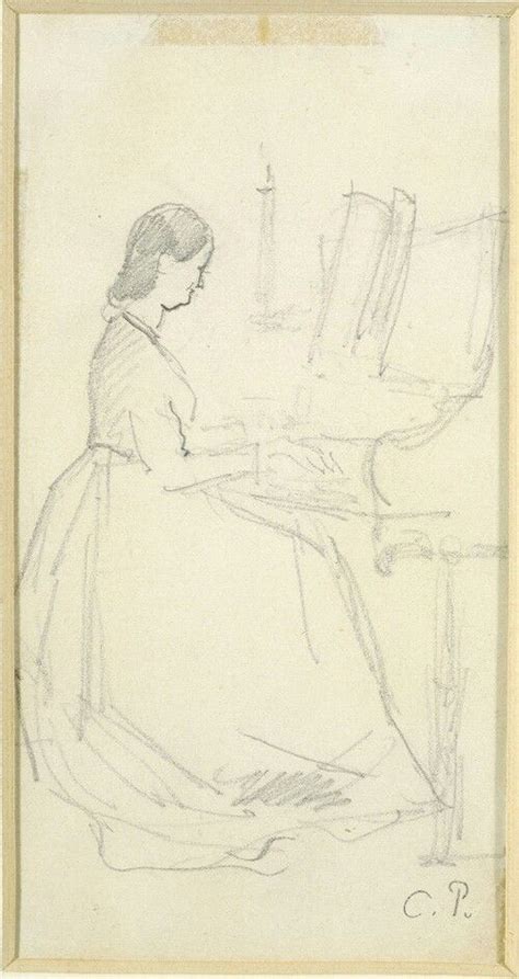 Pissarro Woman Playing The Piano Sketches Male Sketch Art