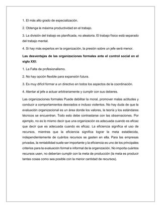 Organizaciones Formales Y No Formales Pdf