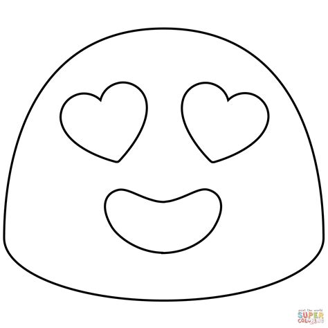 Smiling Face With Heart Eyes Emoji Coloring Page Free Printable Coloring Pages